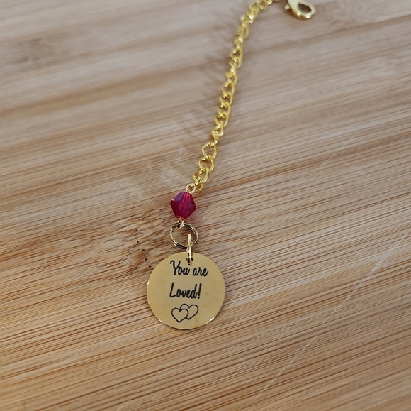 Hand Crafted Stanley Cup Charm Cup Handle Tumbler Gold You Are Loved Pendant - Picture 6 of 7